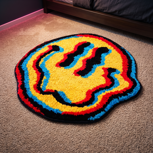 Trippy Smiley Tufted Rug lifestyle photo