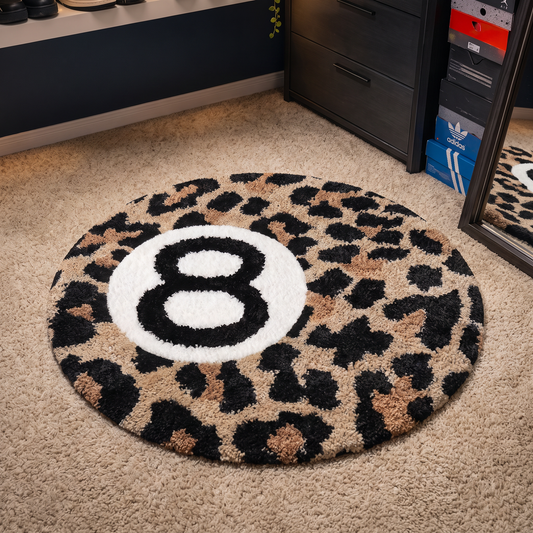 Leopard 8-Ball Round Rug lifestyle photo
