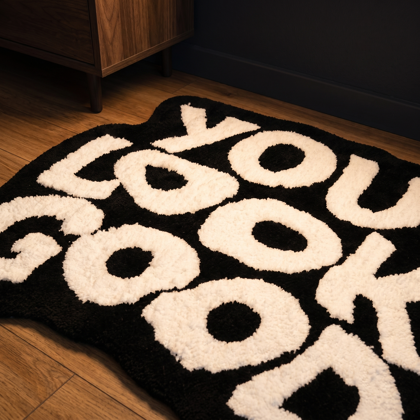 You Look Good Tufted Word Rug lifestyle photo