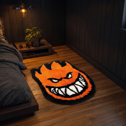 Flame Monster Face Rug lifestyle photo