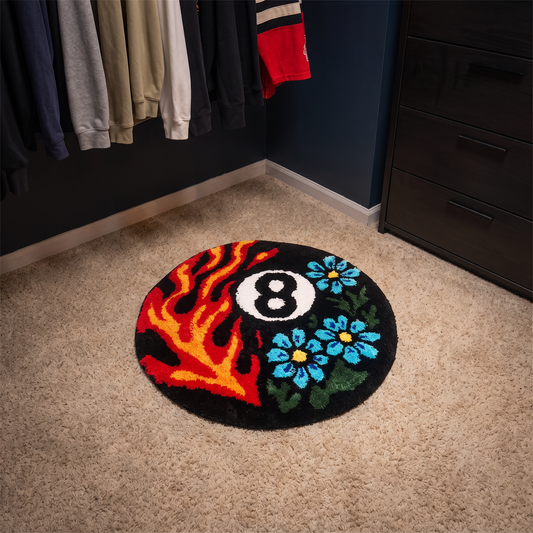 Retro Daisy 8-Ball Rug lifestyle photo