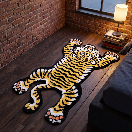 Striped Tiger Shaped Rug lifestyle photo