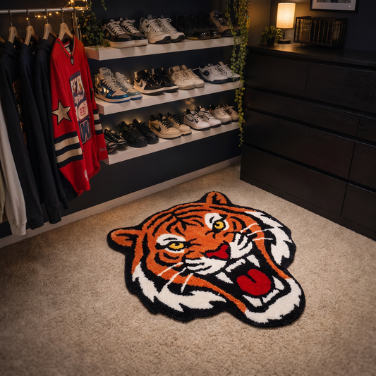 Roaring Tiger Face Rug lifestyle photo